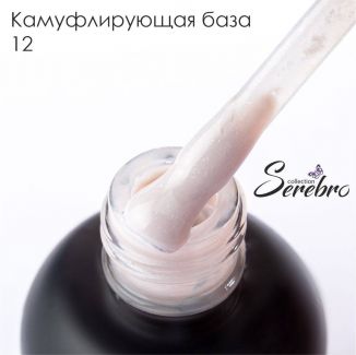 Serebro, Каучуковая камуфлирующая база с шиммером густая №12, 20 мл