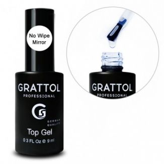 Grattol No Wipe Top Gel  Mirror - Топ без липкого слоя 9 мл