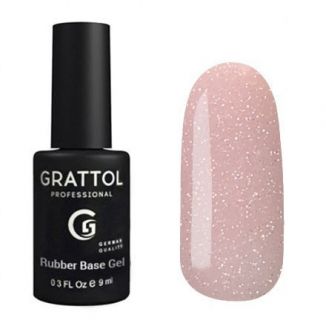 Grattol Rubber Base Glitter 9 мл (06)