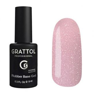 Grattol Rubber Base Glitter 9 мл (08)