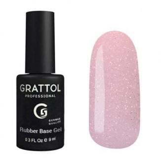 Grattol Rubber Base Glitter 9 мл (07)