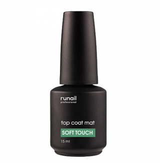 RuNail Матовый топ Top Coat Soft Touch (без липкого слоя), 15 мл №7636