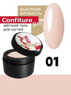 BSG Жёсткий гель для наращивания Confiture №01 ВЫСОКАЯ ВЯЗКОСТЬ - Нежнейший полупрозрачный натуральный (13 г)