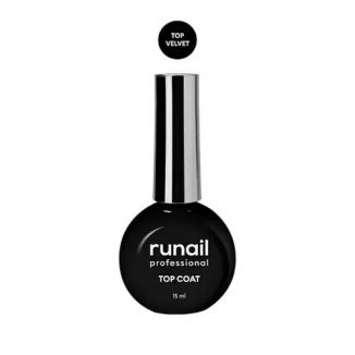 RuNail Бархатный топ для гель-лака TopCoat Velvet, 15 мл №3332