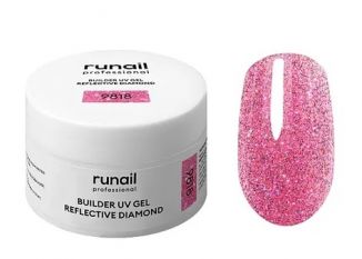 RuNail Моделирующий УФ-гель светоотражающий BUILDER UV GEL REFLECTIVE DIAMOND, 15г №9818