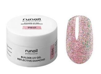 RuNail Моделирующий УФ-гель светоотражающий BUILDER UV GEL REFLECTIVE DIAMOND, 15г №9819