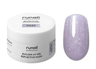 RuNail Моделирующий УФ-гель светоотражающий BUILDER UV GEL REFLECTIVE NUDE, 15г №9649