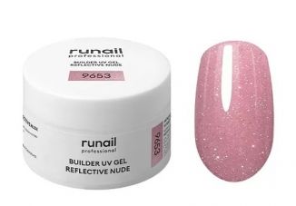 RuNail Моделирующий УФ-гель светоотражающий BUILDER UV GEL REFLECTIVE NUDE, 15г №9653